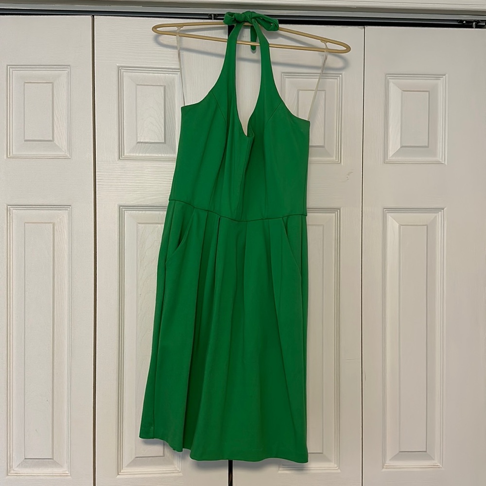 Green halter dress